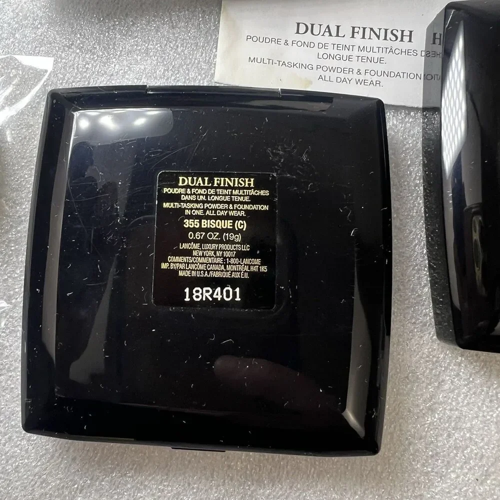 2 Of LANCOME DUAL FINISH Powder & Foundation In One 355C Bisque New